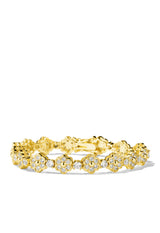 Gold Bezel Flower Tennis Bracelet