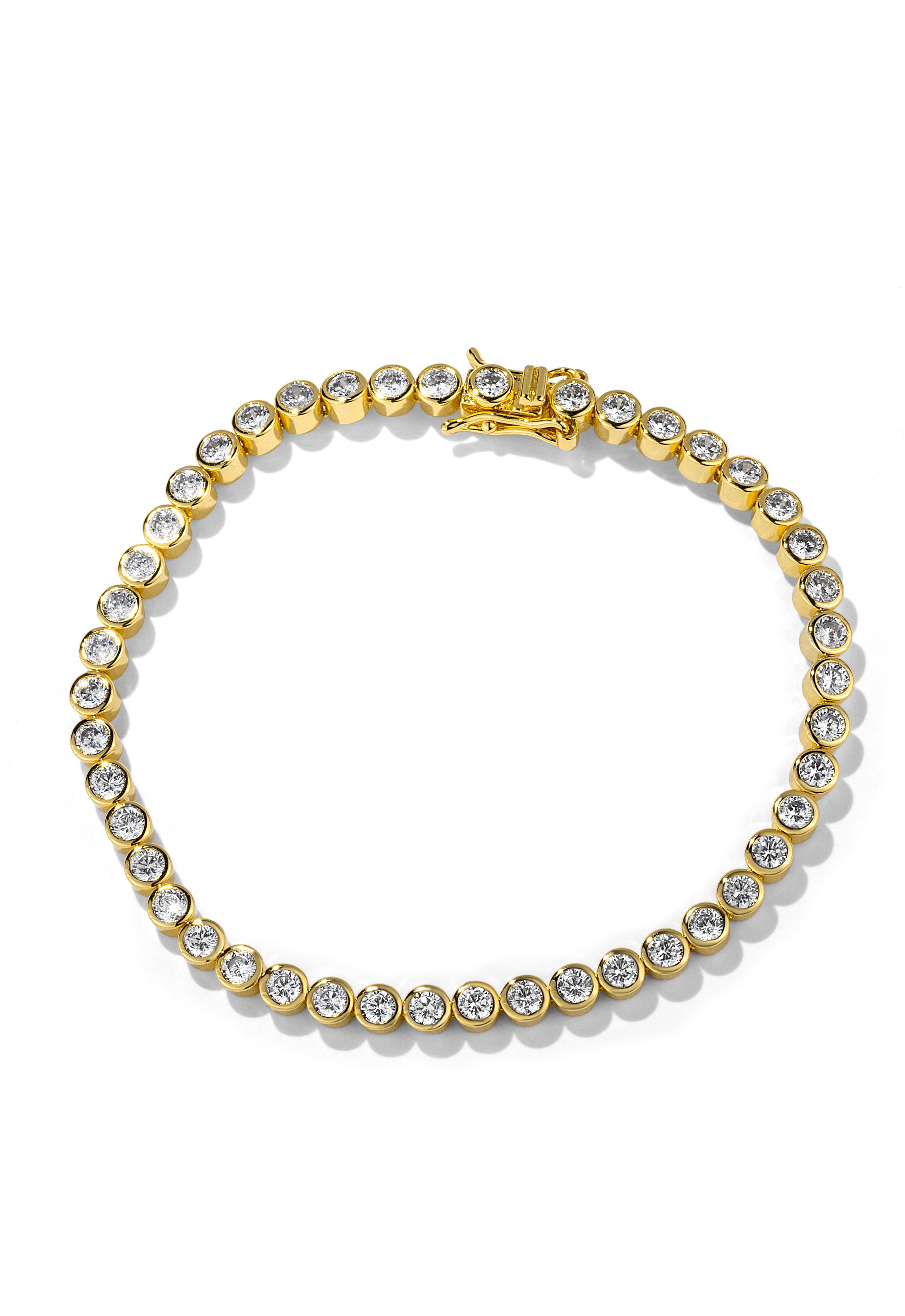 Gold Bezel Tennis Bracelet