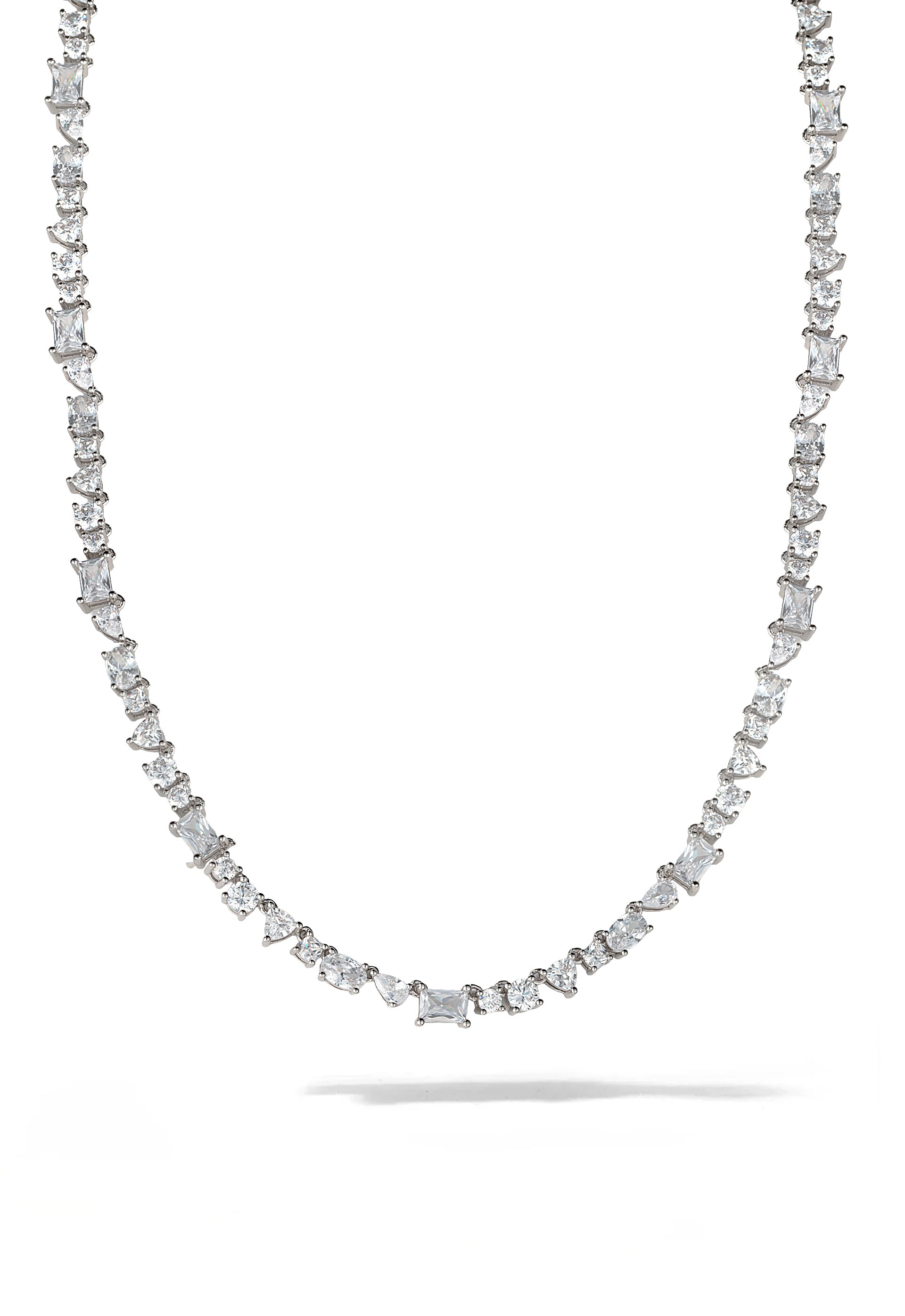 Mixed Shape Tennis Necklace