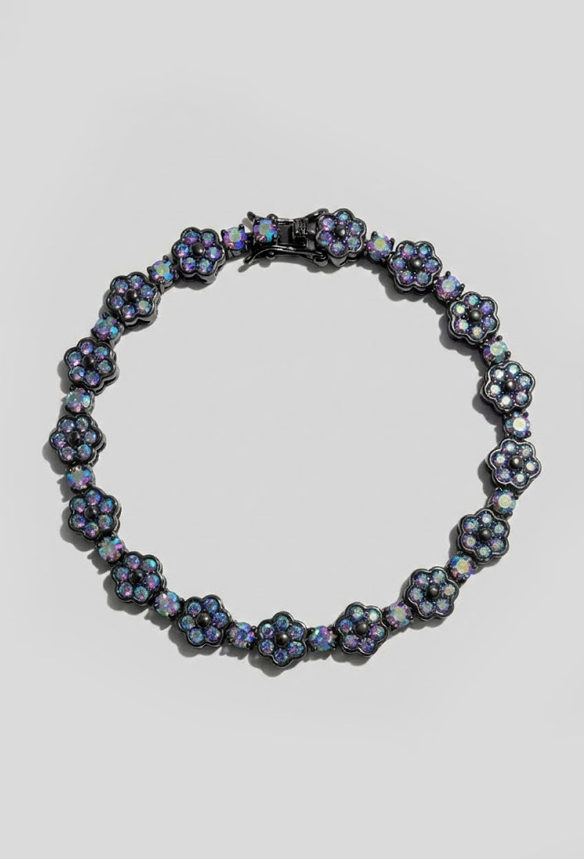 Mystic Topaz Bezel Flower Tennis Bracelet