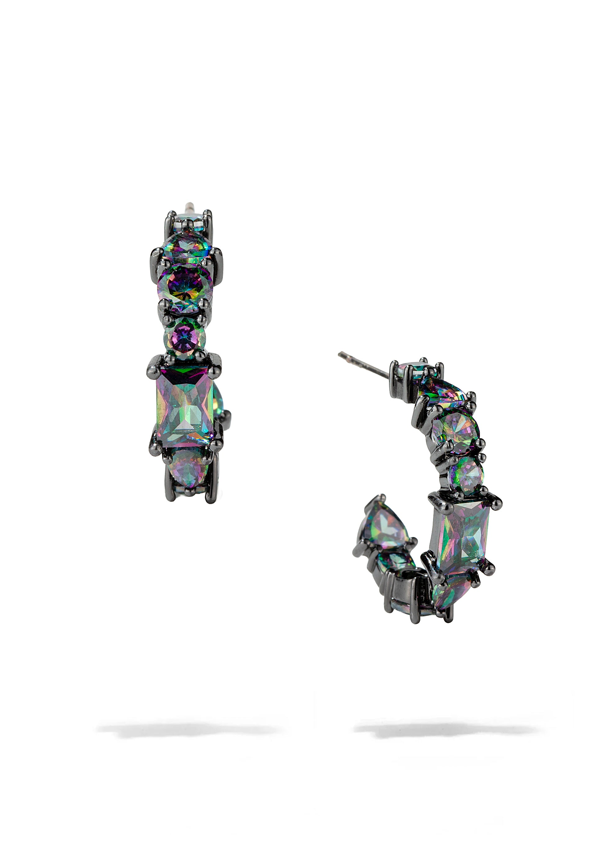 Mystic Topaz Crystal Hoops