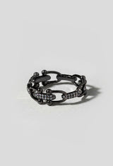 Black Gold Horsebit Ring