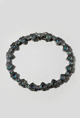 Heart Tennis Bracelet - Black Gold