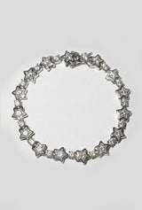 White Bezel Star Tennis Bracelet