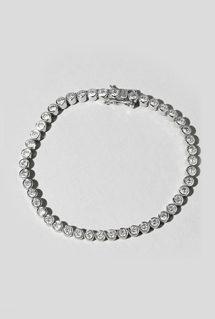 Silver Bezel Tennis Bracelet