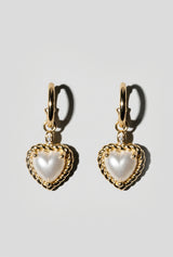 Vintage Pearl Heart Earrings
